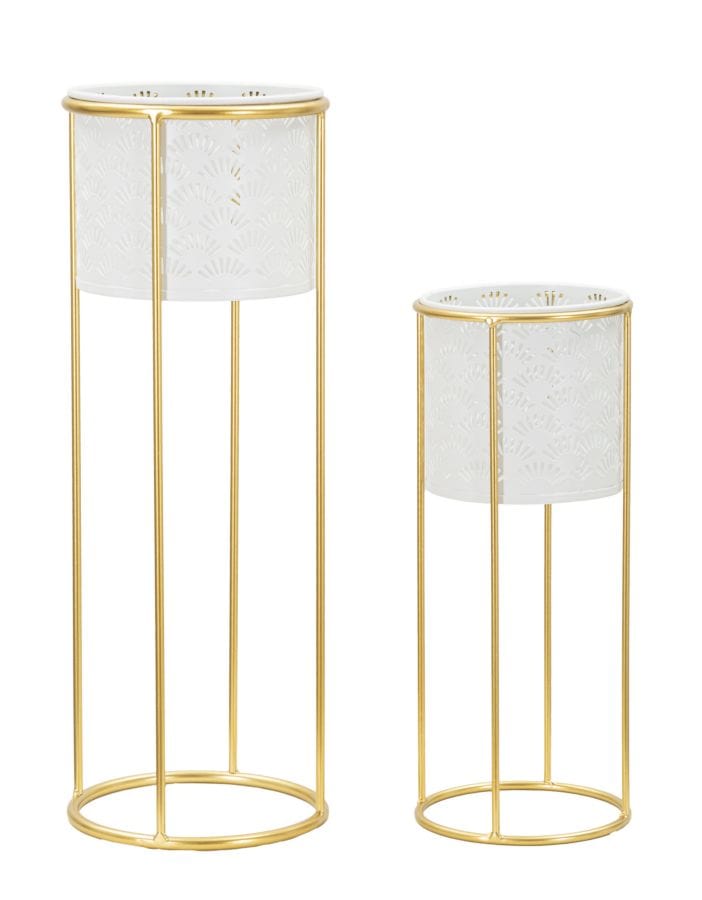 Mauro Ferretti VASE HOLDER WHITY SET 2 PCS CM Ø 17X46-14X34