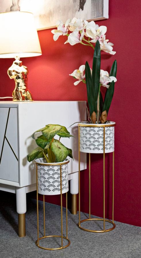 Mauro Ferretti VASE HOLDER WHITY SET 2 PCS CM Ø 17X46-14X34