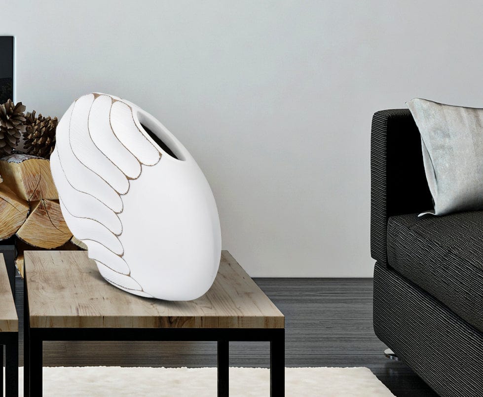 Mauro Ferretti VASE POLYRESIN LINES CM 41X12X27