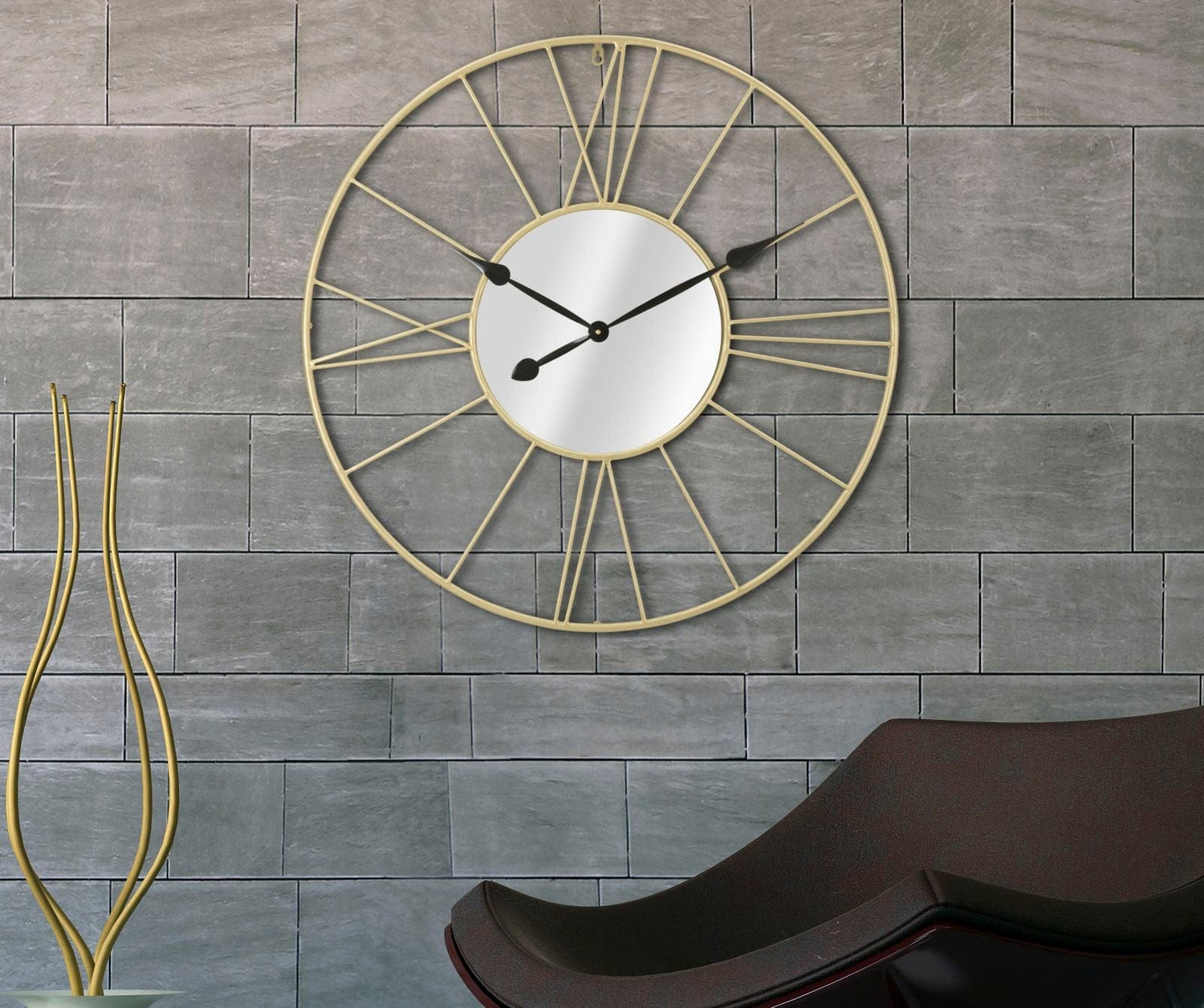 Mauro Ferretti WALL CLOCK WITH MIRROR GLAM STICK CM Ø 80X6