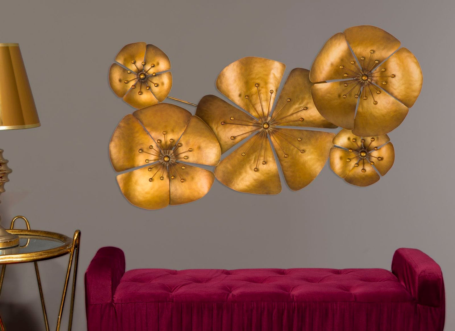 Mauro Ferretti WALL DECOR FLOWER GOLDY -A- CM 94X6X50