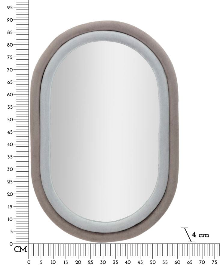Mauro Ferretti WALL MIRROR ANTONY GREY VELVET CM 60X4X90