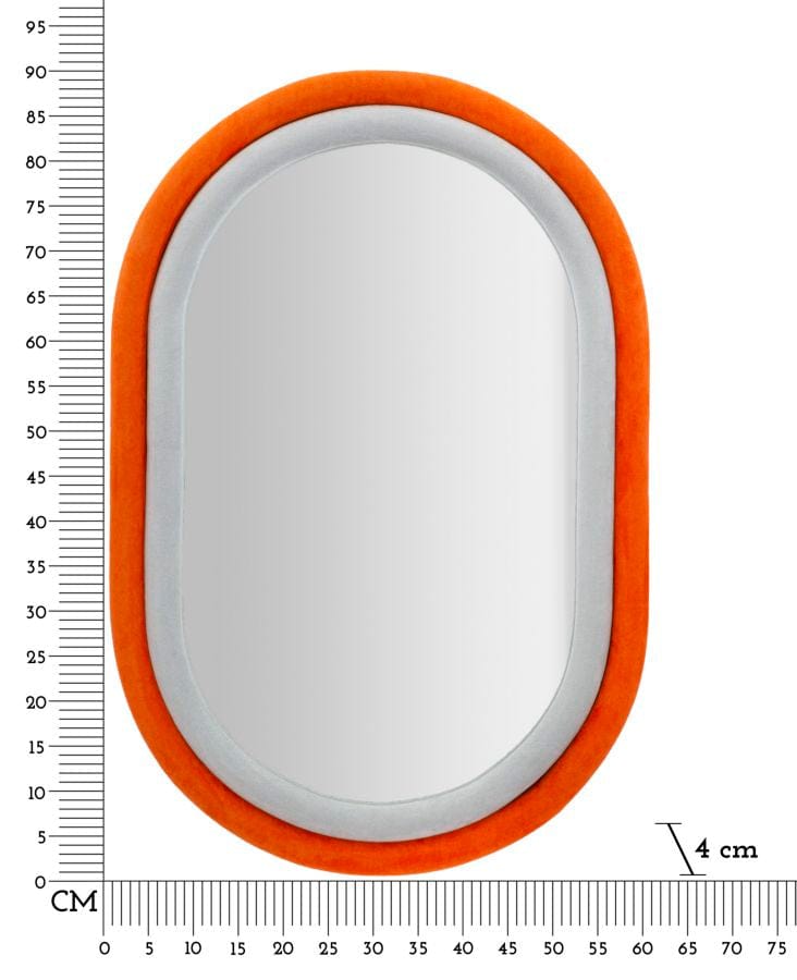 Mauro Ferretti WALL MIRROR ANTONY ORANGE/MIX VELVET CM 60X4X90