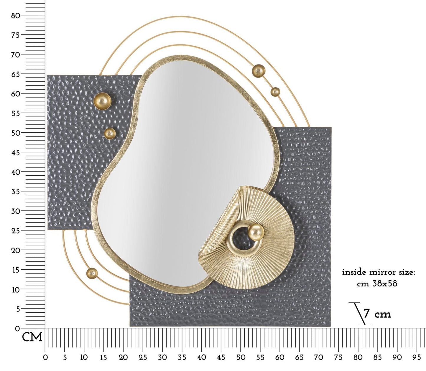 Mauro Ferretti WALL MIRROR ART CM 80X7X72,4