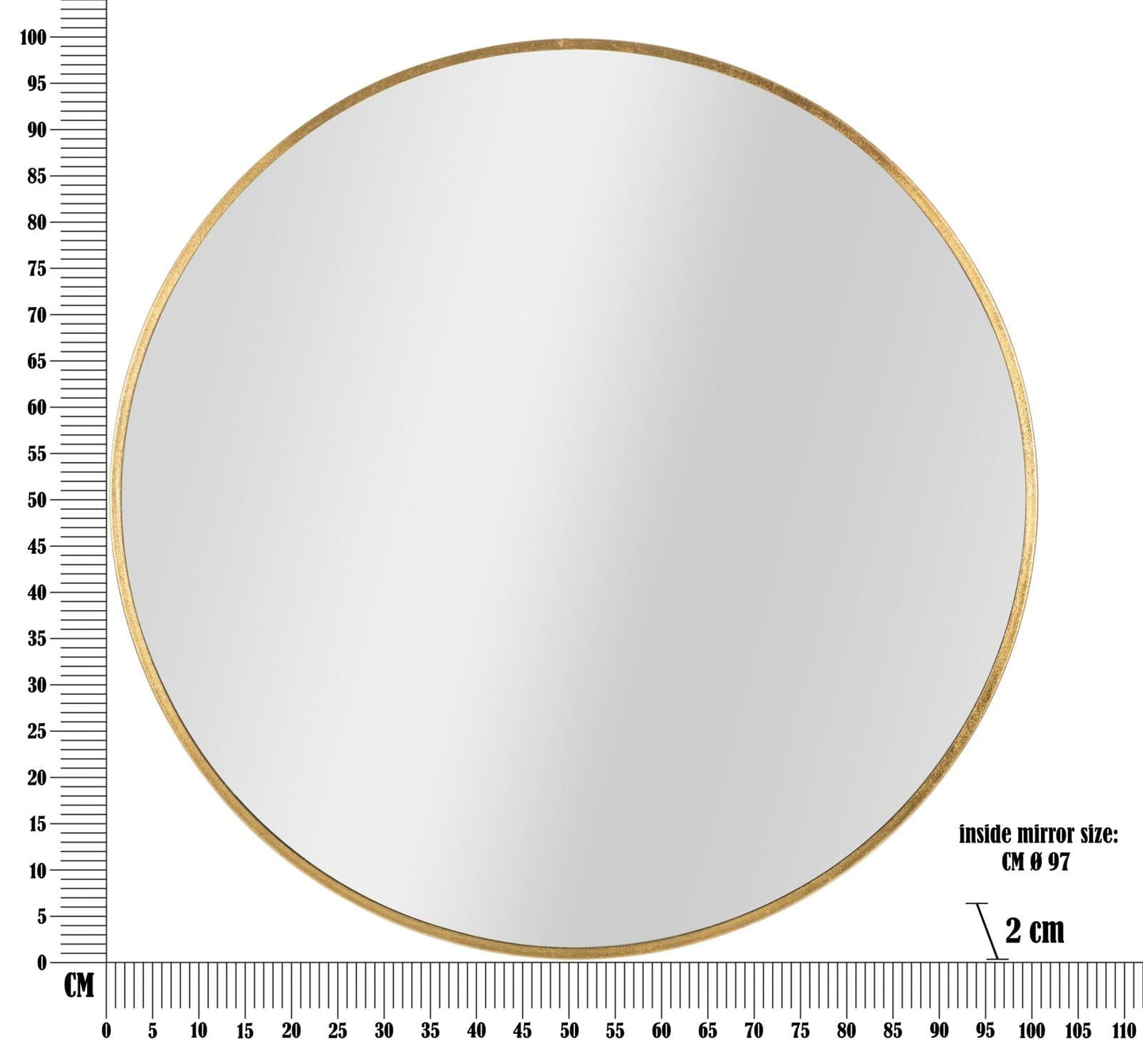 Mauro Ferretti WALL MIRROR ELEGANT GLAM CM Ø 100X2
