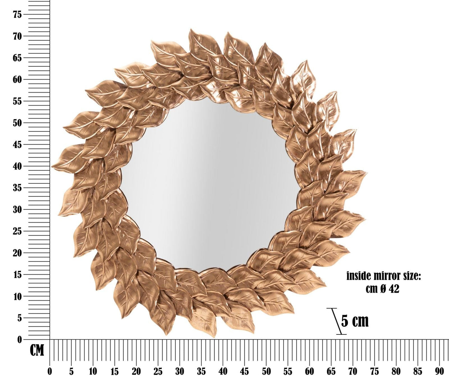 Mauro Ferretti WALL MIRROR GLAM PETAL RAME CM Ø 73X5