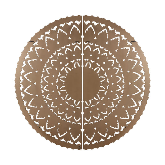 PTMD Willian Brown MDF rond wandpaneel in 2 helften